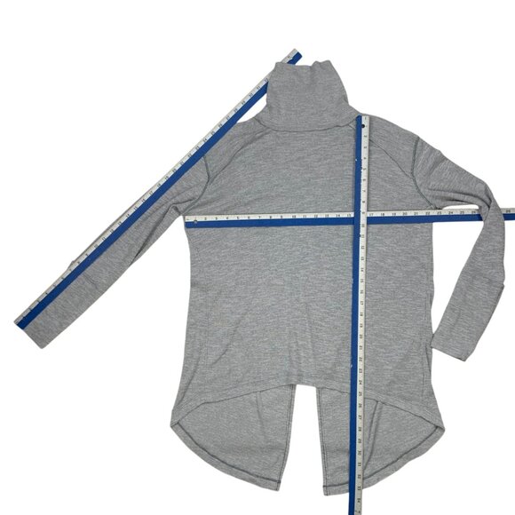 Free People We The Free Long Sleeve Turtle Top L Gray Split Back Turtleneck - Picture 5 of 12